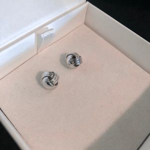 MM LaFleur silver knot earrings NIB